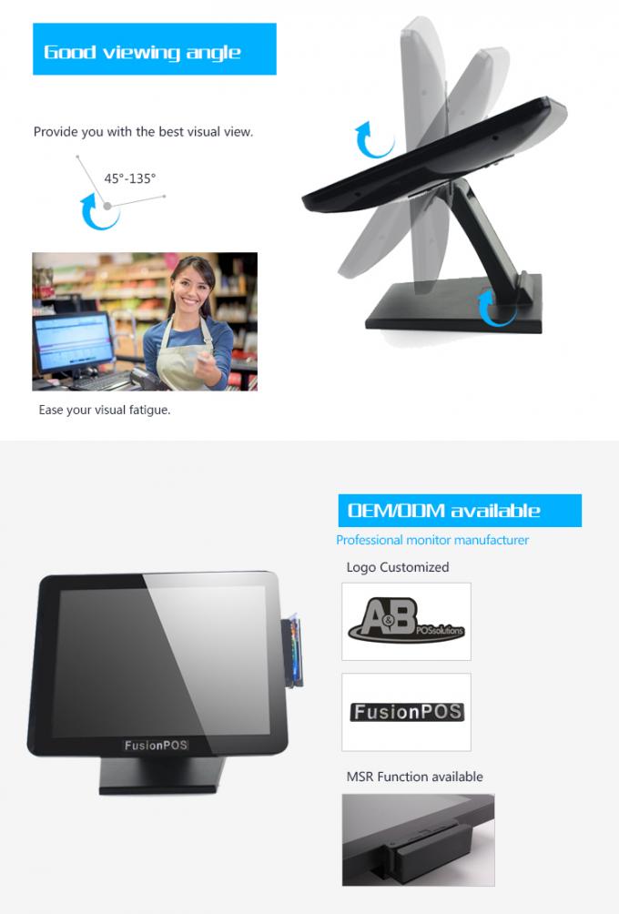 Fabriek 15 Duimpos Lcd Tft Touchscreen Volledige Vlakke het Comité van Hd Capacitieve Touch screenmonitor